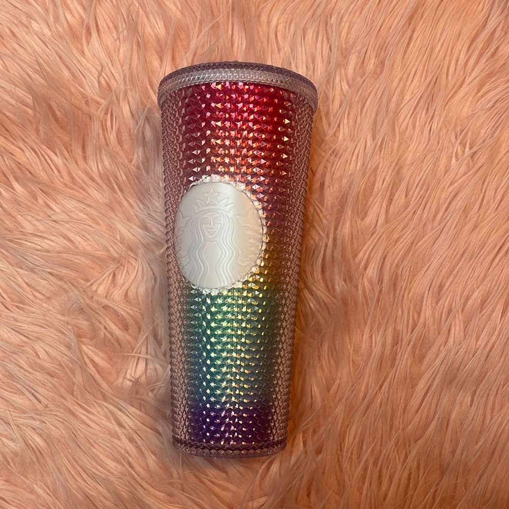 RARE Starbucks Pride Limited Edition Rainbow Bling Studded Cup‎ 24 FL OZ